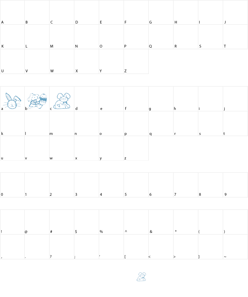 AEZ bunnies Font Character